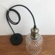 Pendant Light With Vintage Twisted Glass Globe Electrical System New