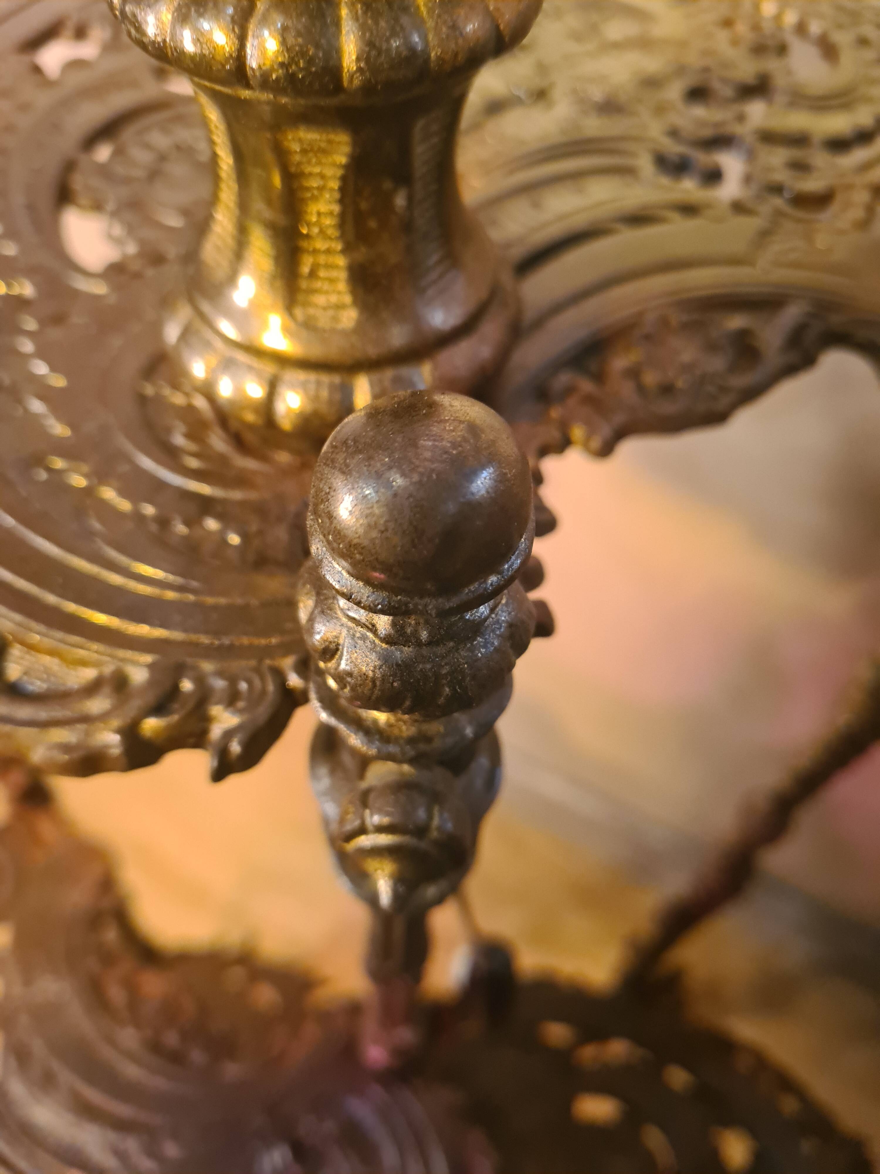 cast iron street lamp ornate side table with 3-tier support Hollywood