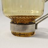 Coffee cups x5 - amber glass and metal handle - Made in Italy