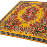 Handwoven Vintage Bessarabian Yellow Kilim 182 cm x 246 cm - 23410