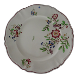 Large round dish 512112 Sarreguemines faience old flowers STRASBOURG