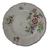 Plat rond  Sarreguemines faience ancienne fleurs STRASBOURG