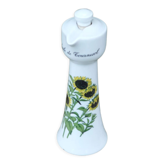 Sunflower oil bottle porcelain from Paris France, 1960