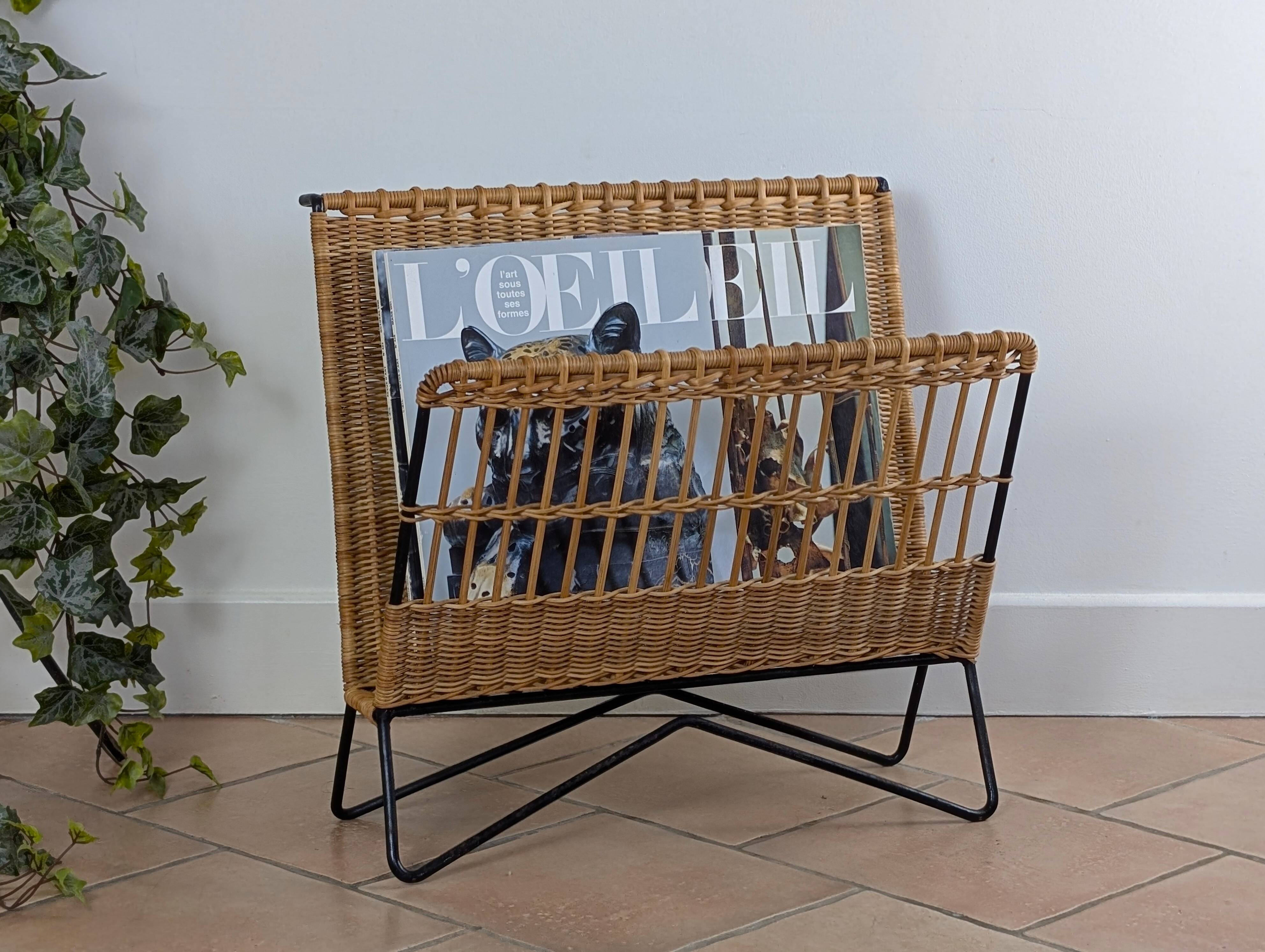 Rattan magazine rack Raoul Guys