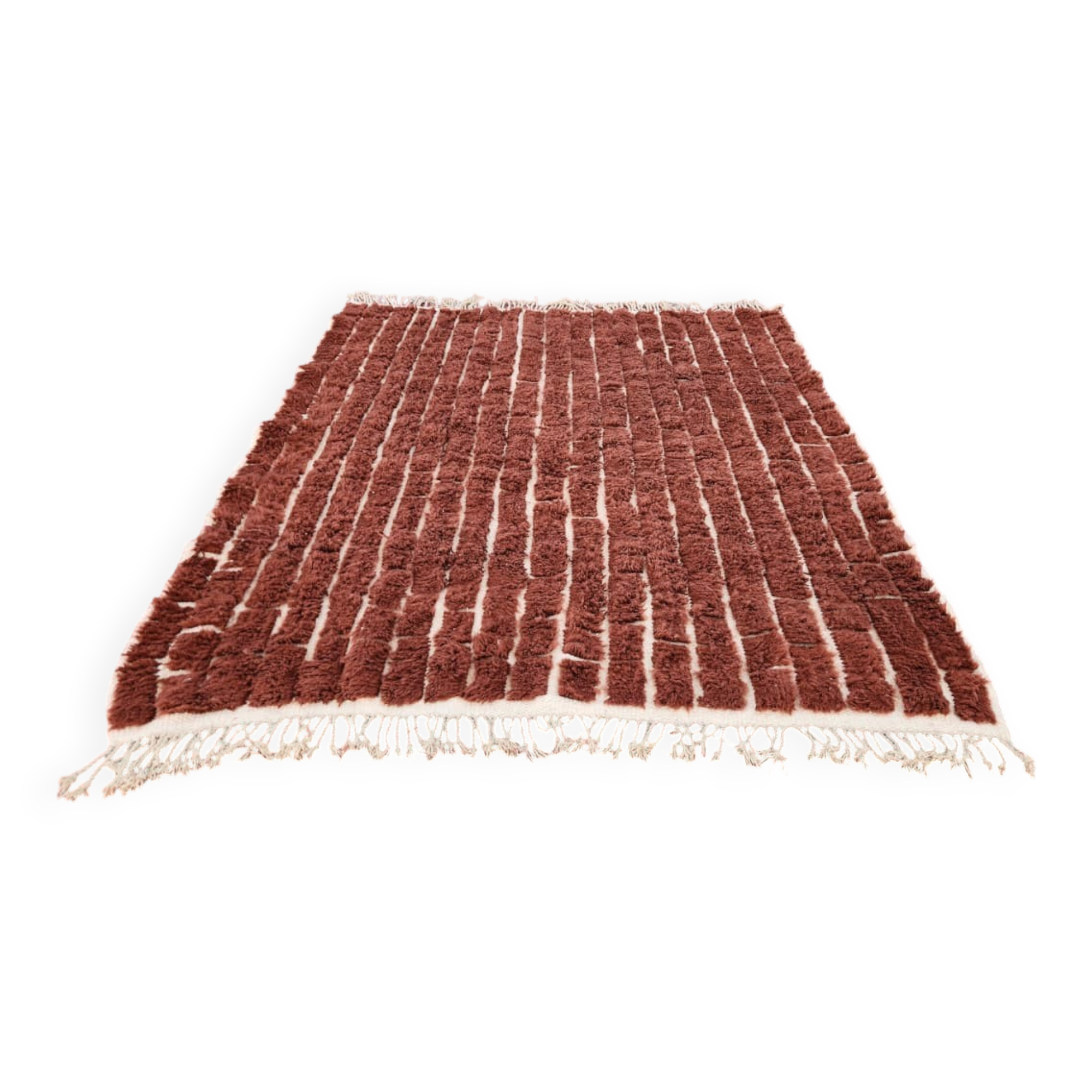 Authentic Beni Ouarain rug 250 x 200 cm – Natural wool chocolate brown