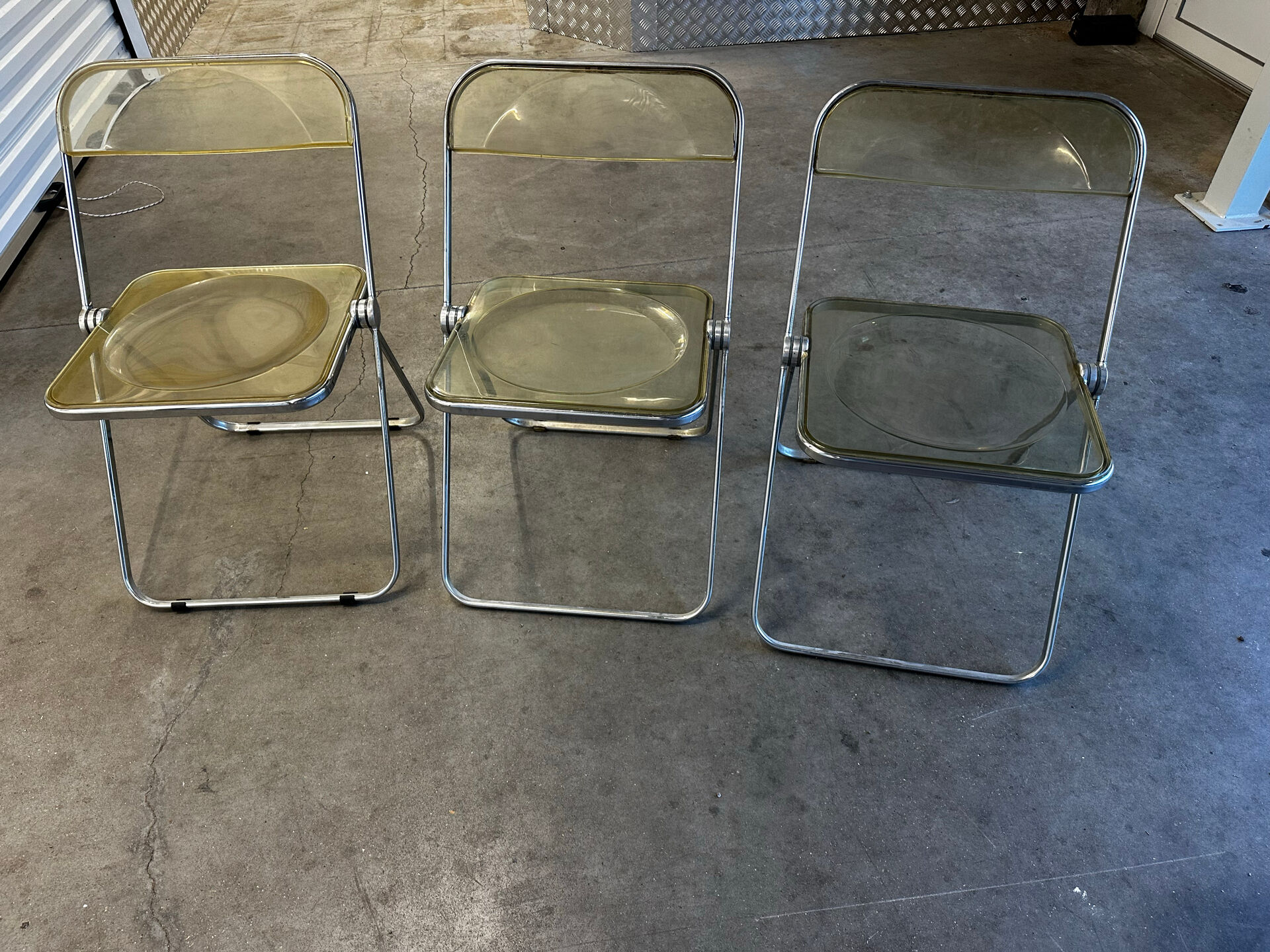 Suite de 3 chaises pliantes Plia par Giancarlo Piretti pour Castelli