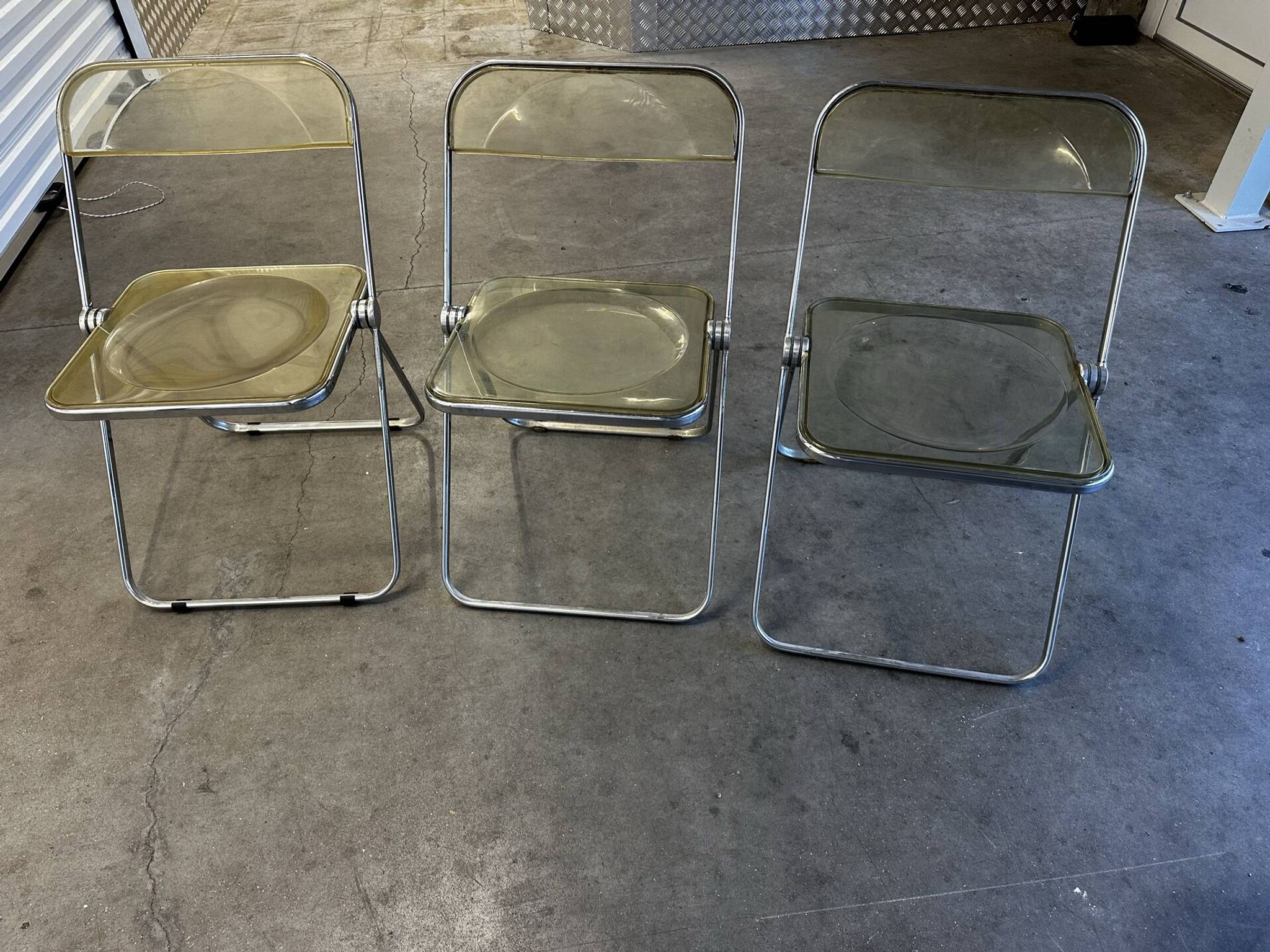 Suite de 3 chaises pliantes Plia par Giancarlo Piretti pour Castelli