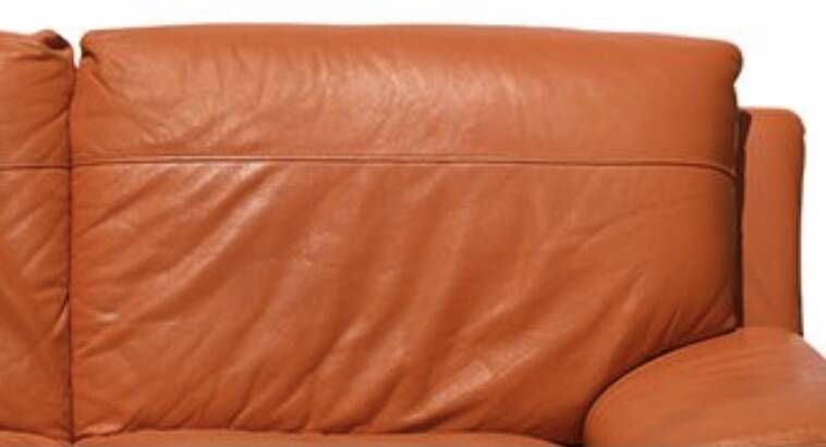 Canapé 2 places en cuir orange