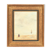 Huile sur toile La Plage  Georges RICHAUD (XX)