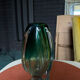 Transparent green crystal vase from Val Saint Lambert.