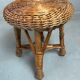 Vintage wicker / bamboo stool