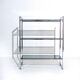 Vintage Italian freestanding shelf in chrome with glass shelves, 1970s.