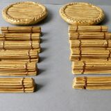 12 knife rests and 2 bottle coasters in earthenware