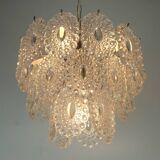 3-tier PENDANT LIGHT with 29 oval glass discs graewe chandelier 1960s