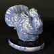 Art Deco ceramic animal sculpture, Blue Turkey, 1930