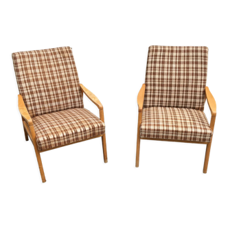 Pair 2pcs vintage interier praha armchair jiri jiroutek vintage 60s midcentury czechoslovakia