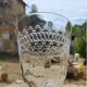 6 engraved glass wine/water glasses from the early 20th century.