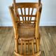 Pair of bistro chairs in light curved wood and green seat 1950s