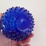 Small blue studded glass vase
