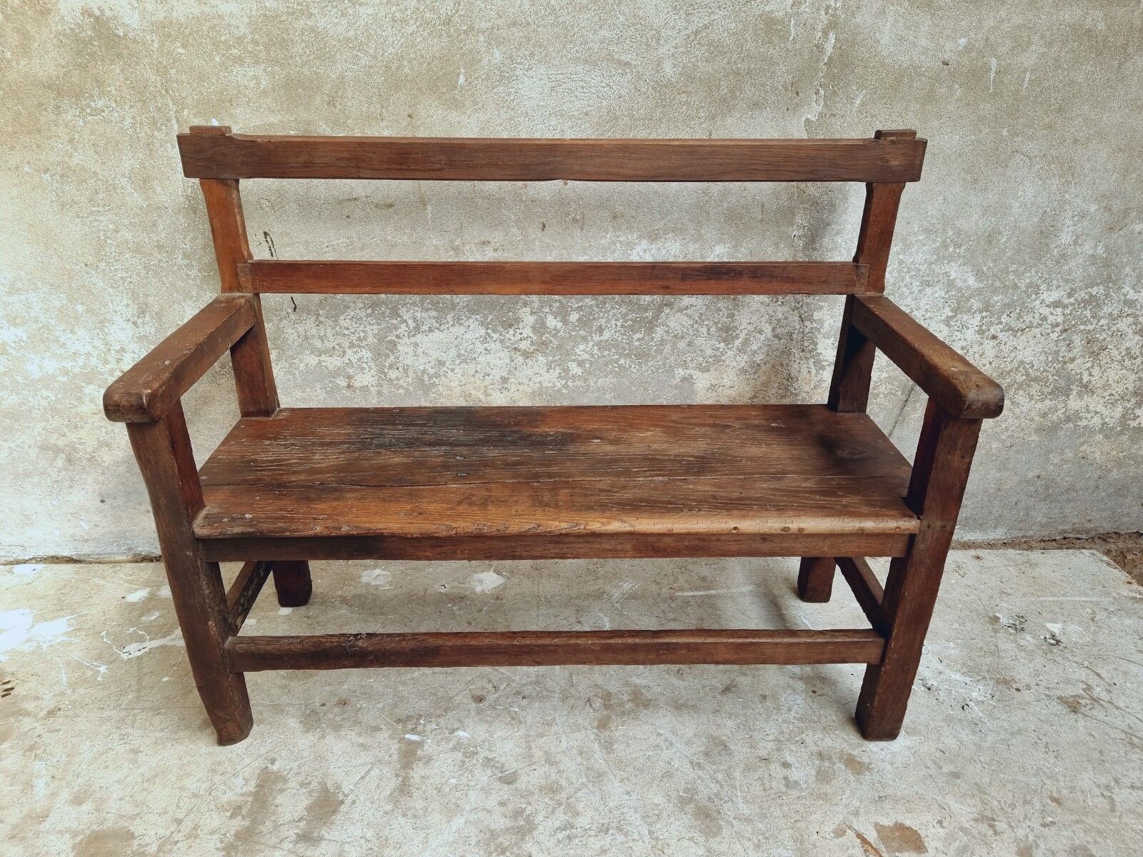 Antique oak bench hall bench 105 cm