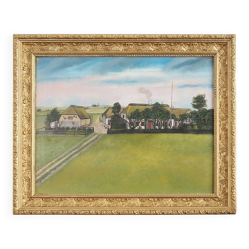 Tableau "La Ferme", design scandinave, années 1970
