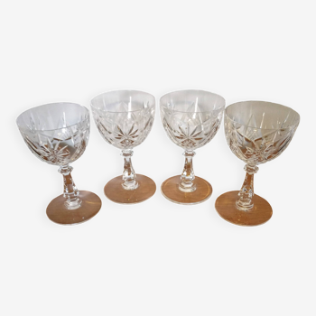 Val St Lambert crystal white wine glasses