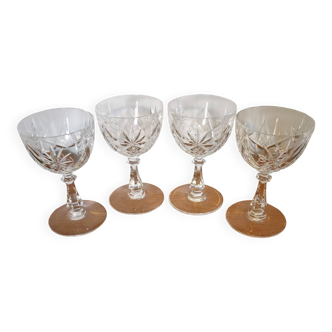 Val St Lambert crystal white wine glasses