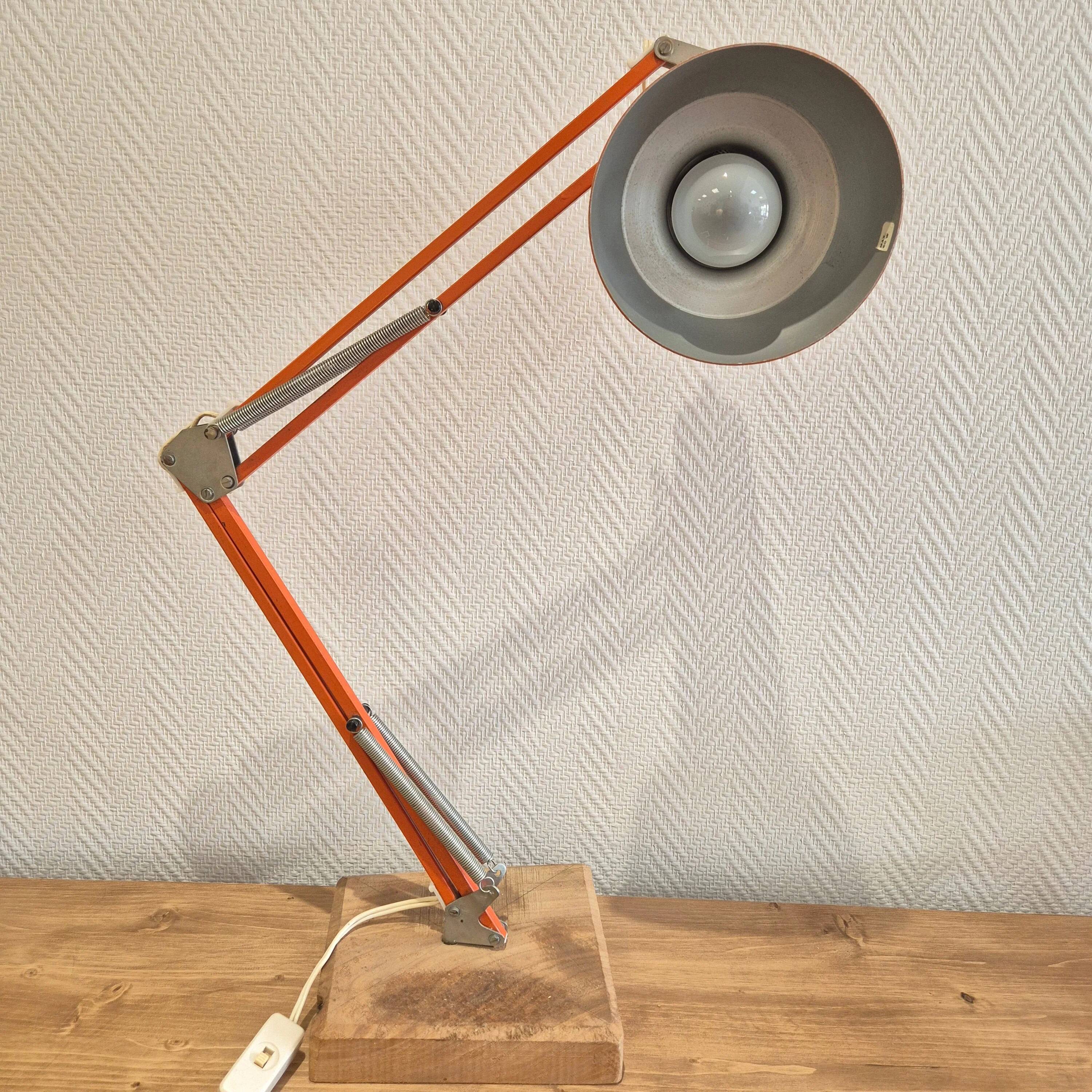 Lampe d'architecte vintage métallique articulée
