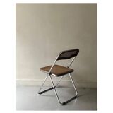 Plia folding chair in chrome and cane by Giancarlo Piretti design 1970