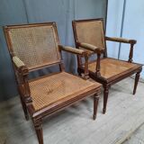 Pair of cane armchairs from the Louis XVI style