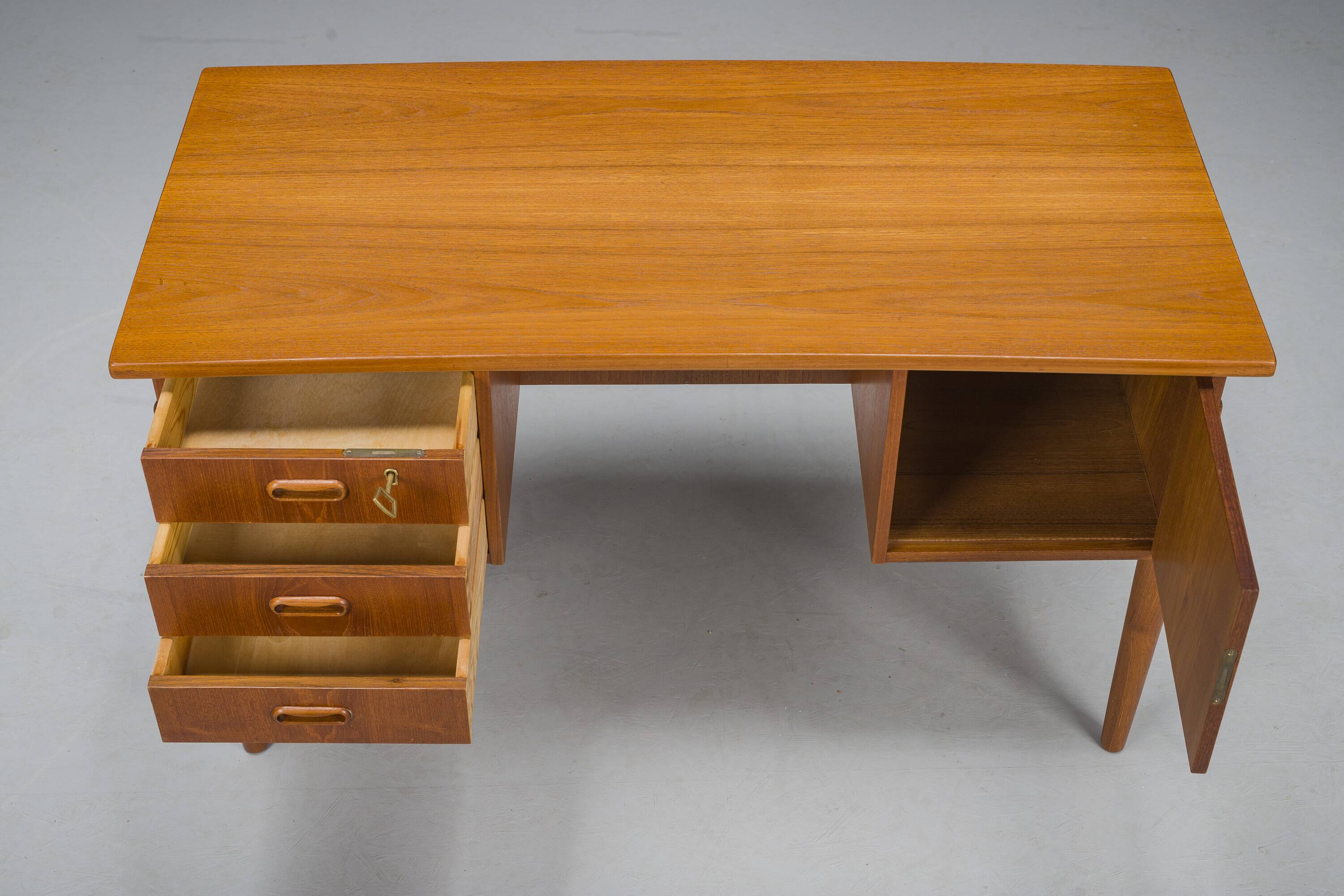 Small Mid-Century Danish Teak Desk, 1970s