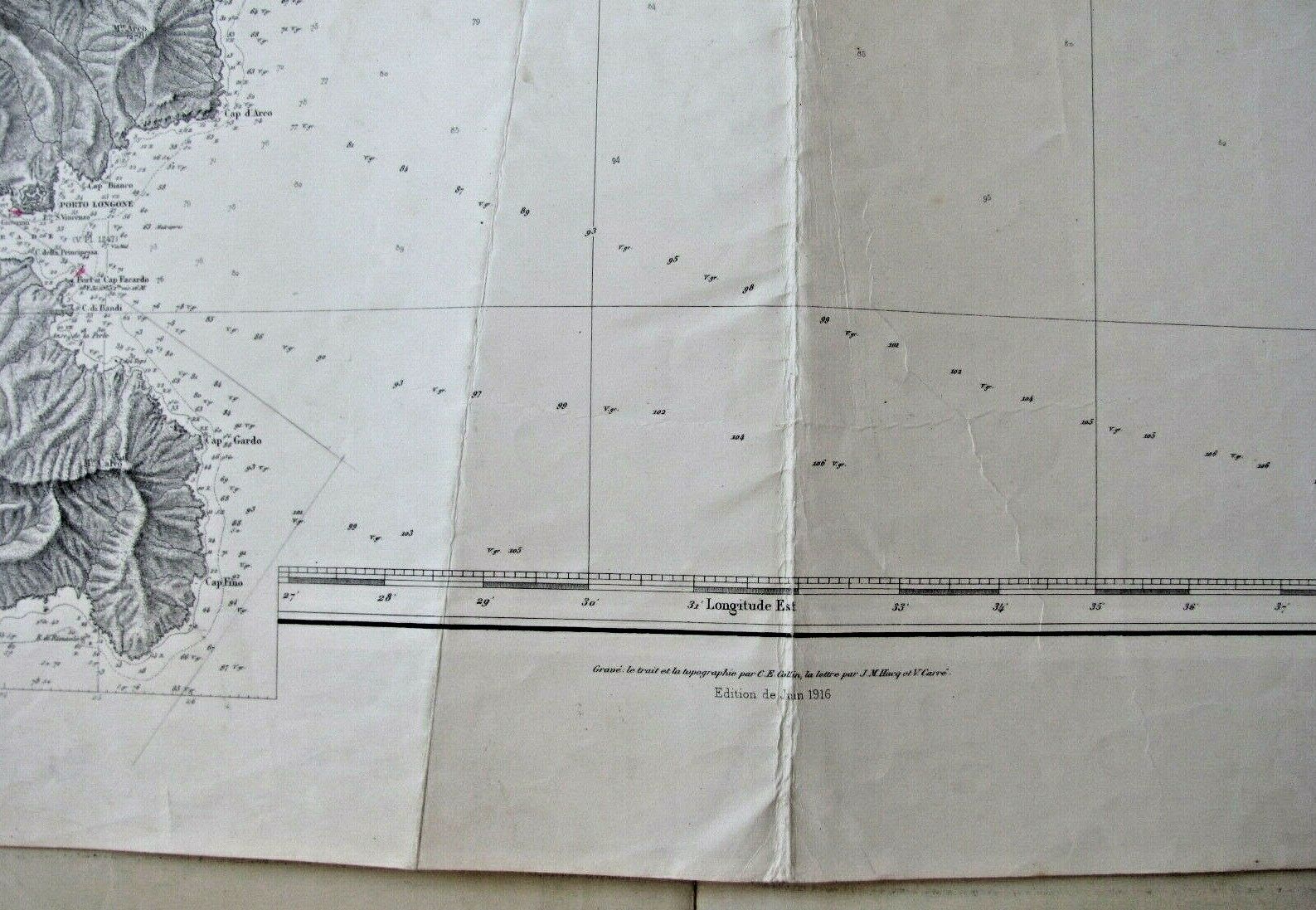 Nautical chart - Elba Island - From Popolonia to Troja Island - Italy