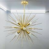 Beautiful mid century handmade urchin chandelier sputnik modern brass ceiling light fixture