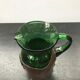 Former Carafe Pitcher Green Blown Glass - Leather - Vintage Kitchen