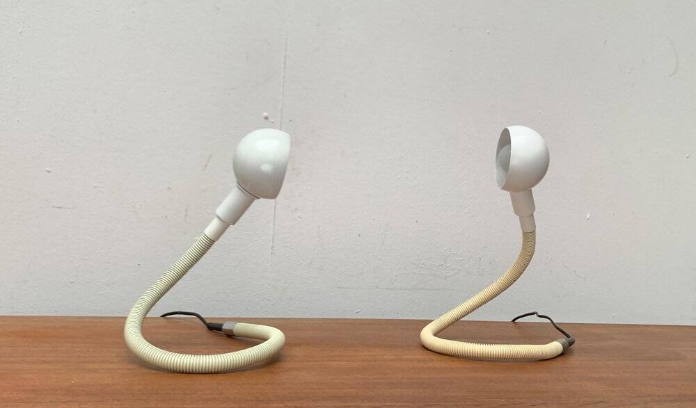 Vintage Space Age clamp lamp Italian Hebi by Isao Hosoe for Valenti Luce, 1970s, set of 2