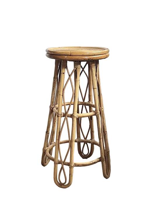 Vintage sculptural rattan bar stool, Japan, 1970s
