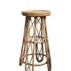 Vintage sculptural rattan bar stool, Japan, 1970s
