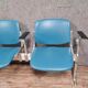 Giancarlo Piretti for Castelli Italy 3 seater airport bench in blue