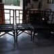 4 fauteuils en rotin noir