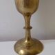 Gilded brass vase with engraved patterns (17 cm)