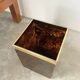 Tortoiseshell, resin and brass trash can from the 50s