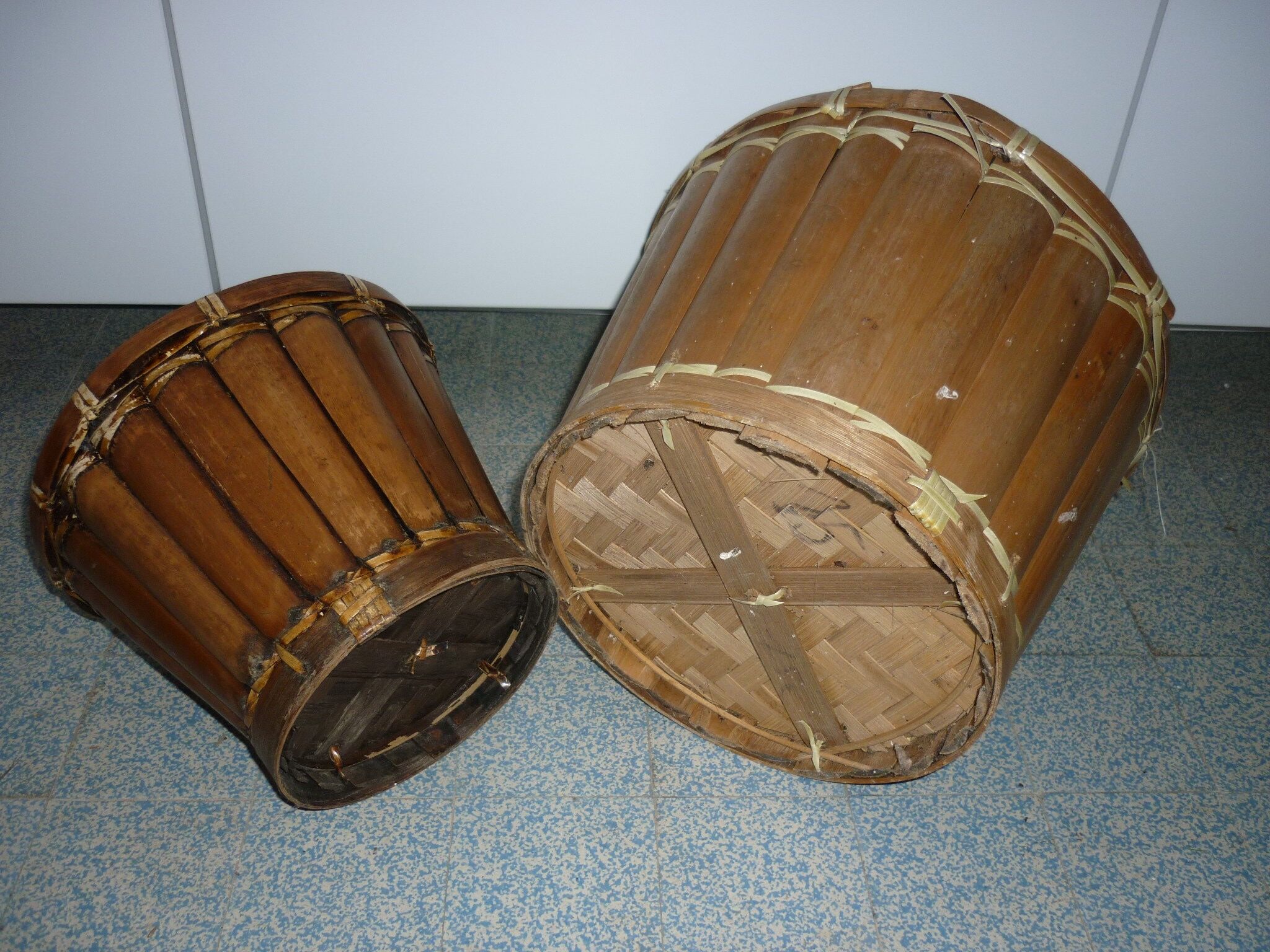 Set of 2 bamboo pot covers