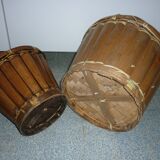 Set of 2 bamboo pot covers