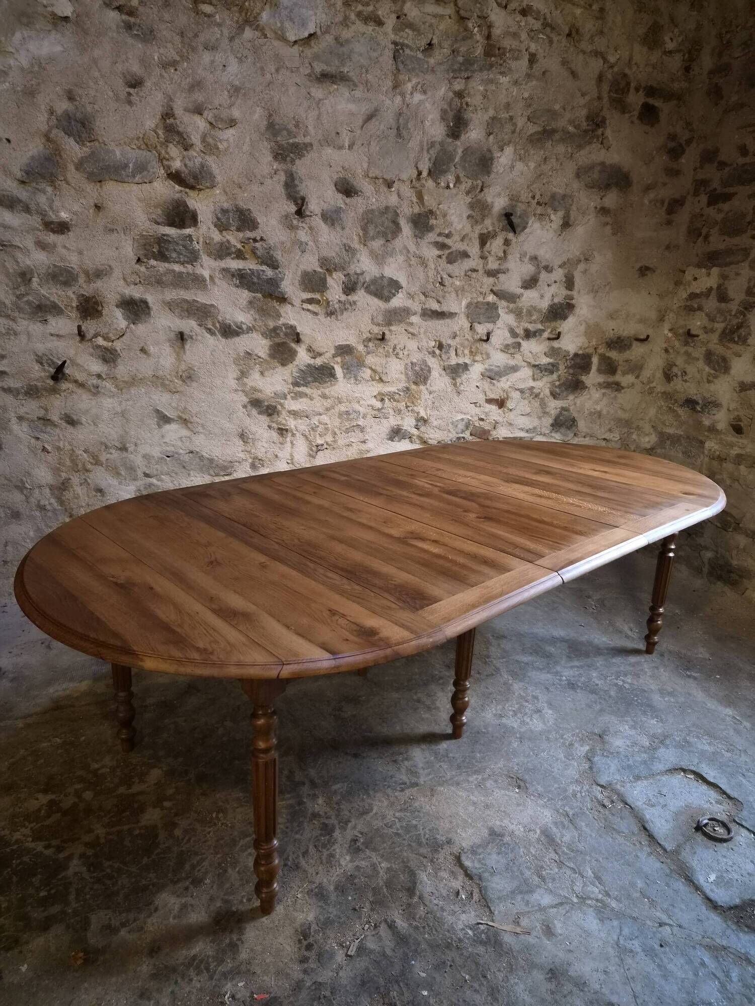 Table à manger extensible vintage en chêne / Table à abattants – 1950s–1970s, France