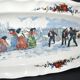 Sarreguemines large oval dish Obernai the snowball fight H. Loux