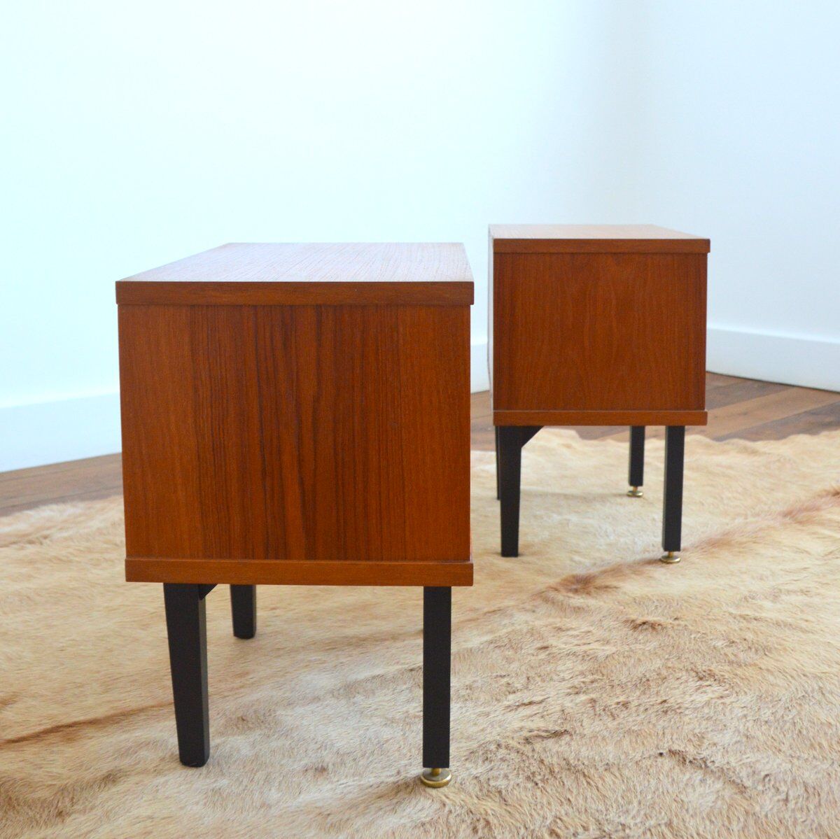 Pair of Scandinavian teak bedside tables 1960s
