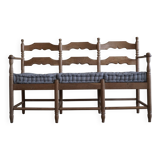 Sofa / Sculptural Danish modern three-seater Scandinavian bench, made by Hans Dau, 1950s.