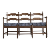 Canapé / Banc scandinave sculptural danois moderne trois places, fabriqué par Hans Dau, années 1950