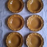 6 ochre deep plates from the Faïencerie de Haute Provence.