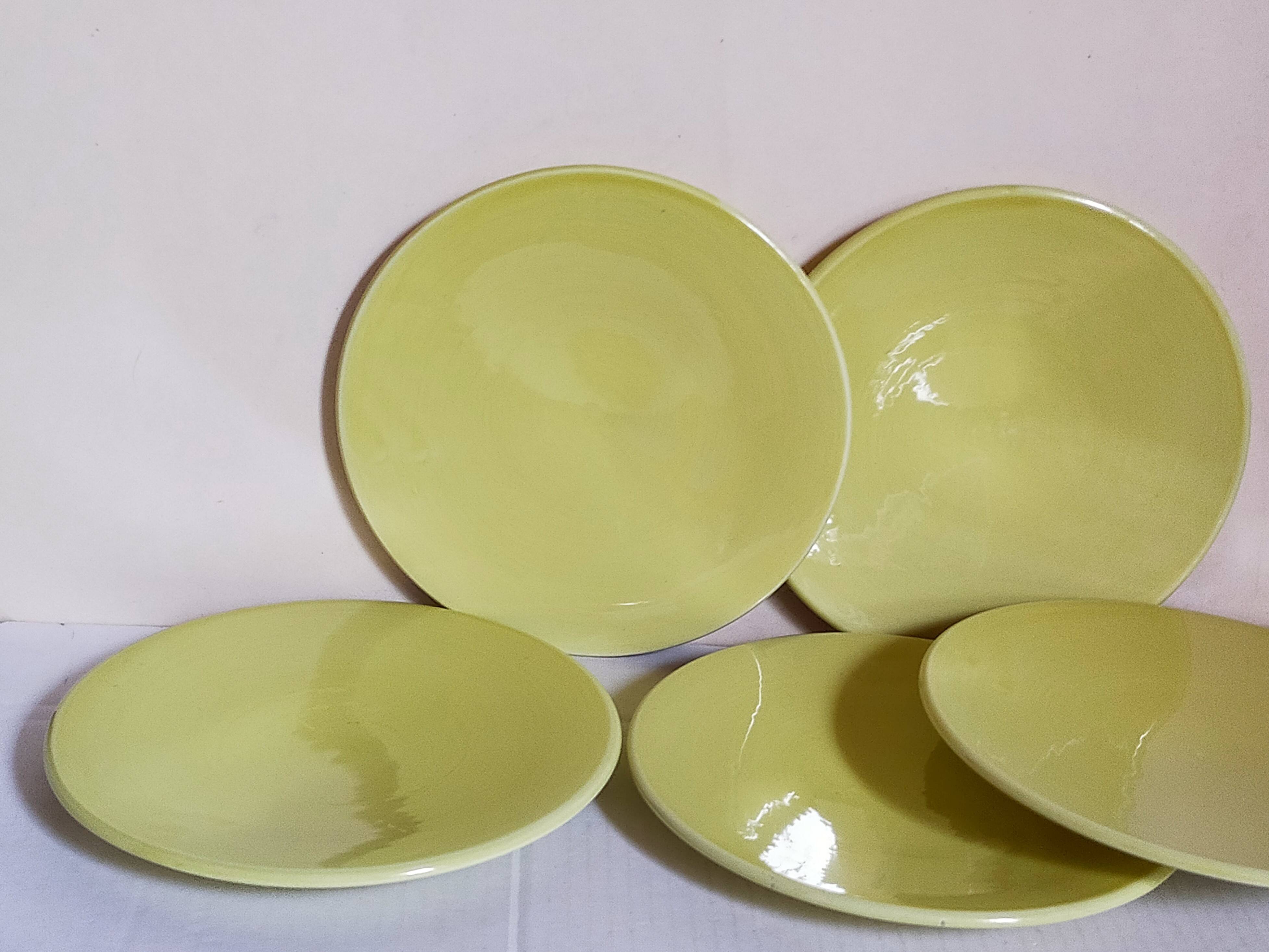 Six vintage Czech ceramic dessert plates